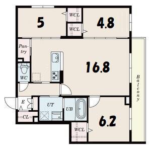 SーRESIDENCE豊平公園ALORIA(3LDK/3階)の間取り写真