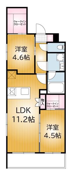 エクサ・スタチオ(2LDK/1階)の間取り写真