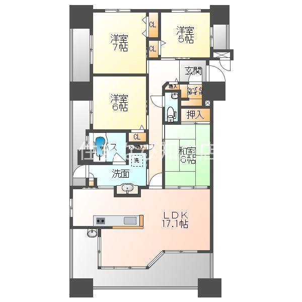 ライオンズステーションプラザ安城(4LDK/3階)の間取り写真