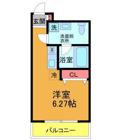 ガルテンコート(ワンルーム/3階)の間取り写真