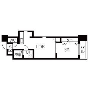 プラージュ大曽根(1LDK/8階)の間取り写真