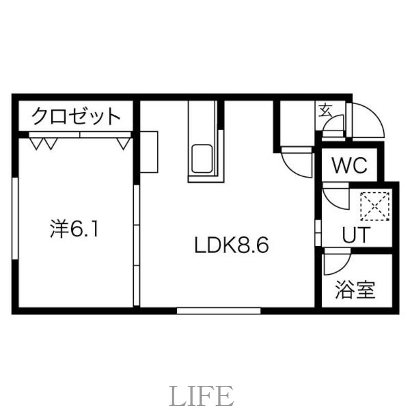 アークガーデンシティーB(1LDK/1階)の間取り写真