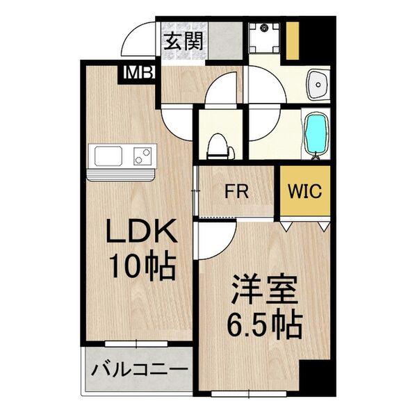 CITY SPIRE難波グレイス(1SLDK/10階)の間取り写真