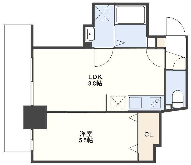 FORBIS目覚町(1LDK/7階)の間取り写真
