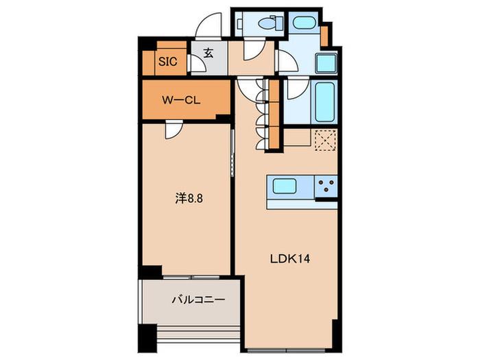 白金ザ・スカイ イースト(1LDK/35階)の間取り写真