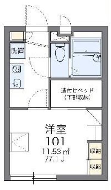レオパレスリッチトレイン(1K/3階)の間取り写真