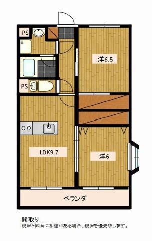 梅の里II(2LDK/2階)の間取り写真