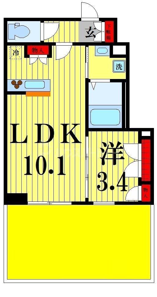 ROELL(1LDK/1階)の間取り写真
