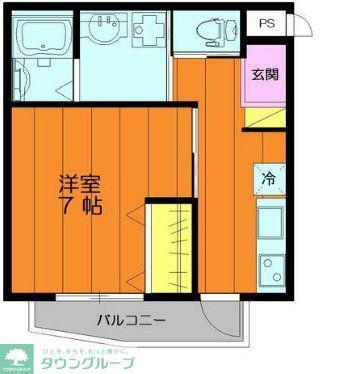 メゾンドエール(1K/2階)の間取り写真