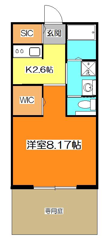 LA LUCE(1K/1階)の間取り写真