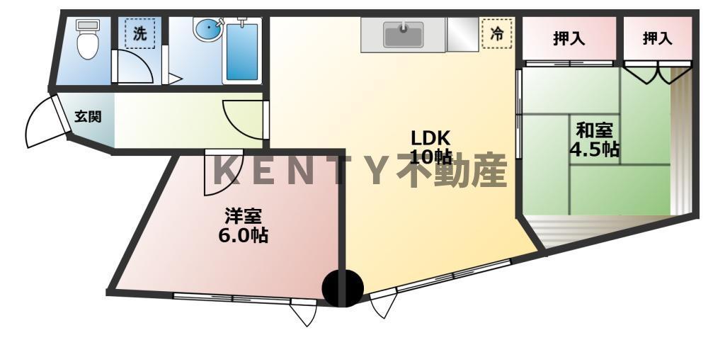 M・ゼフィール(2LDK/3階)の間取り写真
