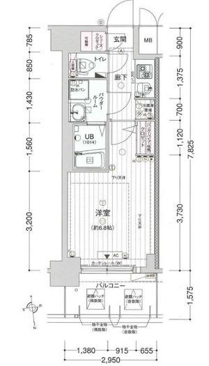 サムティ大阪GRAND イースト(1K/7階)の間取り写真