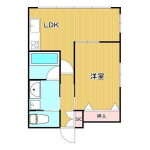 R-COURT泉(1LDK/2階)の間取り写真