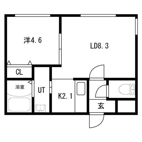 ボナールカノンN43(1LDK/1階)の間取り写真