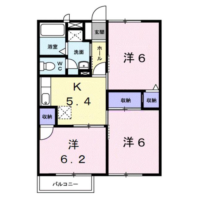 メゾンラフィネA(3K/2階)の間取り写真