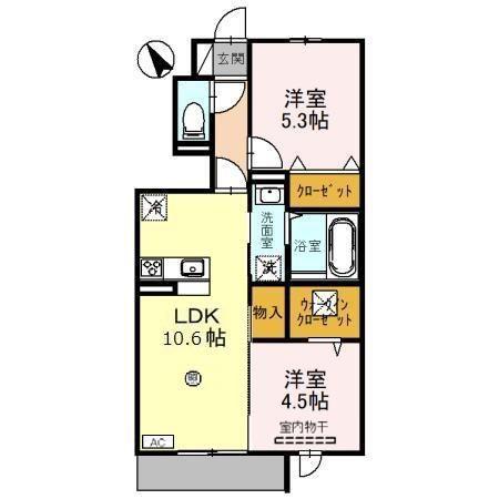 MAISON DE GRACE(2LDK/1階)の間取り写真