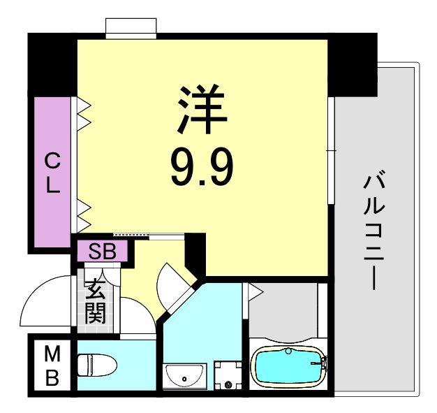 アスリート本町リバーウエスト(ワンルーム/4階)の間取り写真