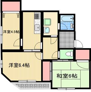 メゾネット 和(3DK/3階)の間取り写真