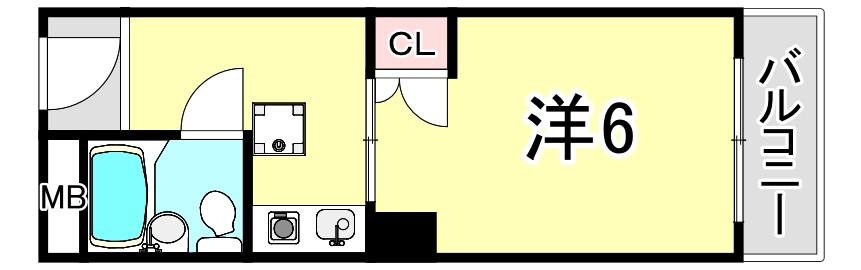 ハイツSEA&SEE(1K/4階)の間取り写真