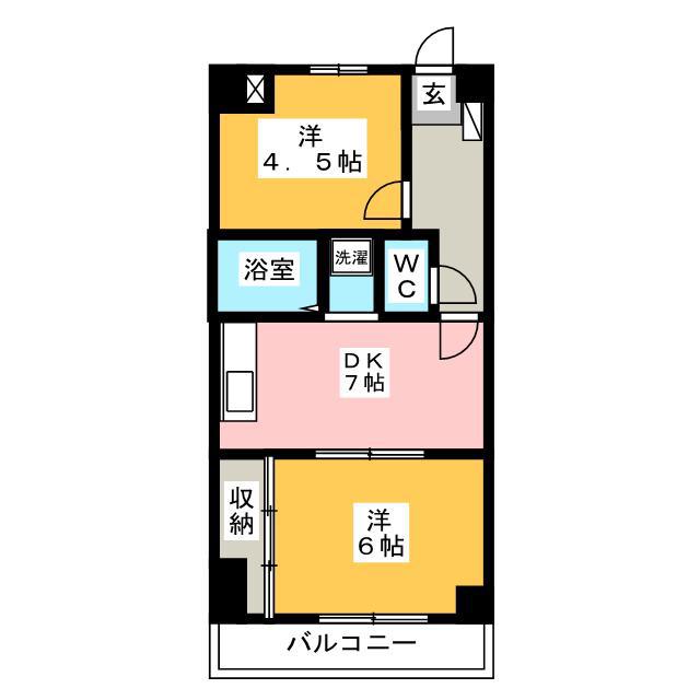 ニューベル豊玉(2DK/4階)の間取り写真