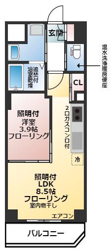 ALVAGE(1LDK/3階)の間取り写真