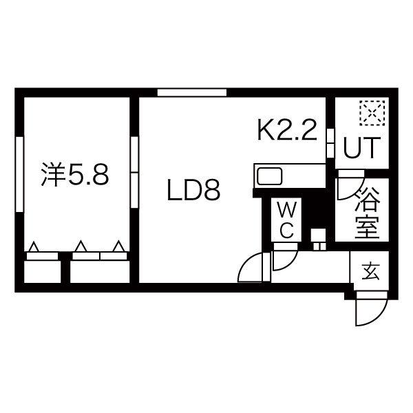 ラ・シュエット花園M II(1LDK/3階)の間取り写真