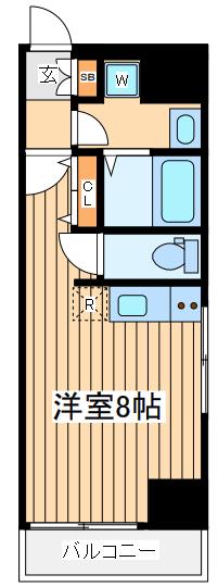レオーネ川崎(1K/4階)の間取り写真
