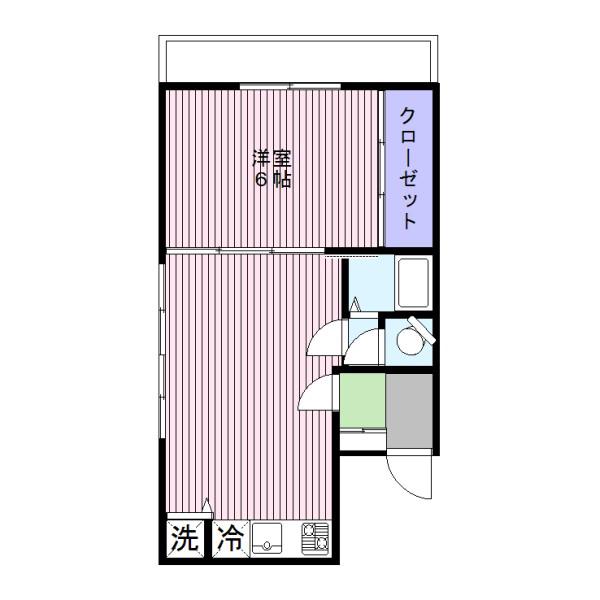 ヴィラクレーン(1LDK/2階)の間取り写真
