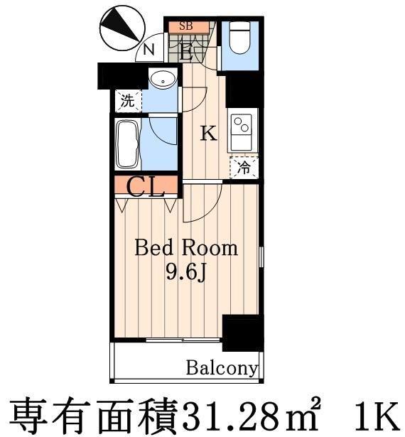 KDX岩本町レジデンス(1K/3階)の間取り写真