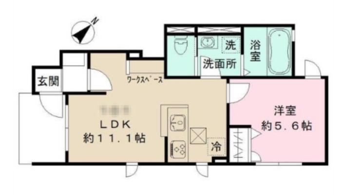 サンタンジェ平和台(1LDK/1階)の間取り写真