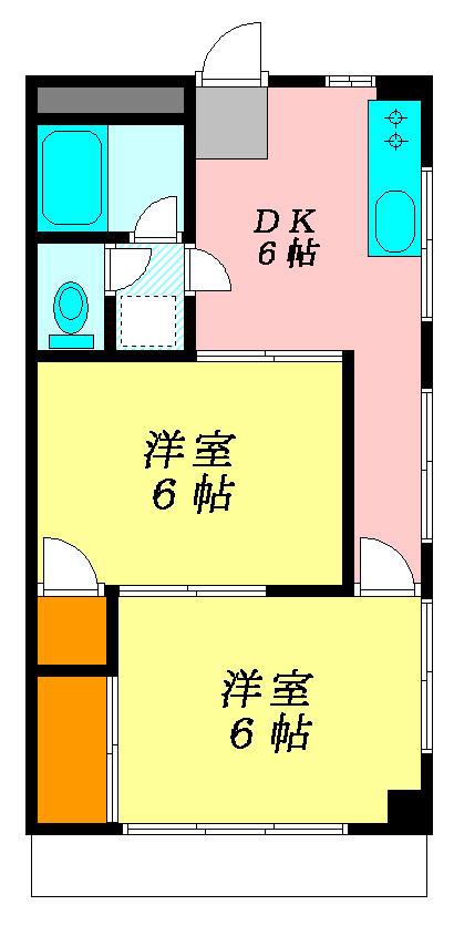プレザント千代田(2DK/1階)の間取り写真