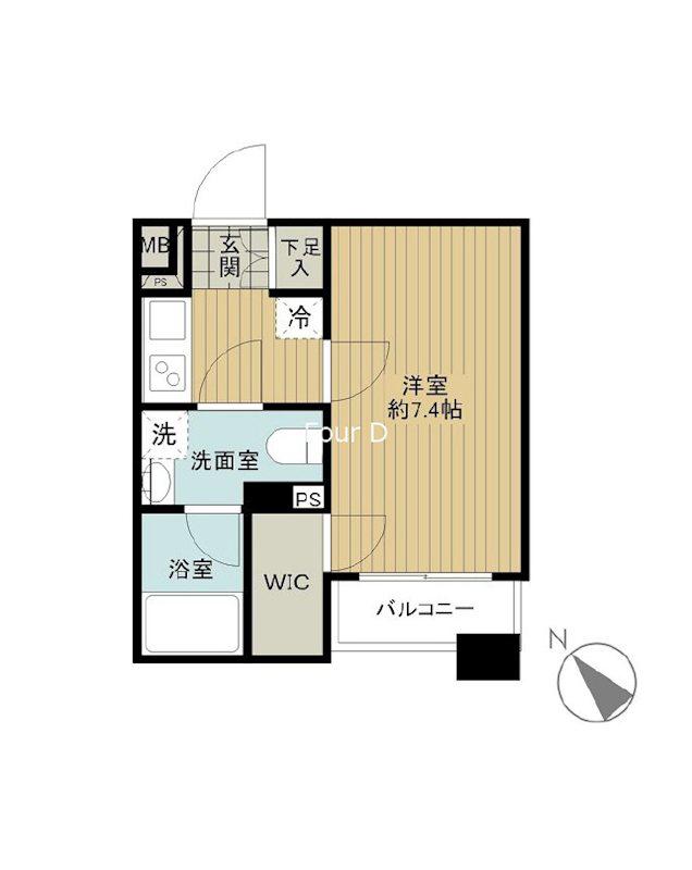 DUARES愛宕虎ノ門(1K/8階)の間取り写真