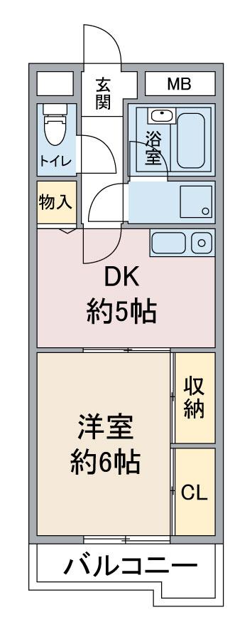 フィープル一社(1DK/2階)の間取り写真