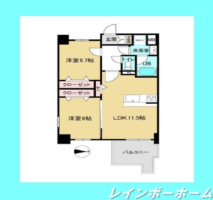 LUCE V(2LDK/2階)の間取り写真