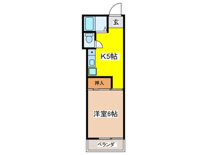 新清ビル(1K/4階)の間取り写真