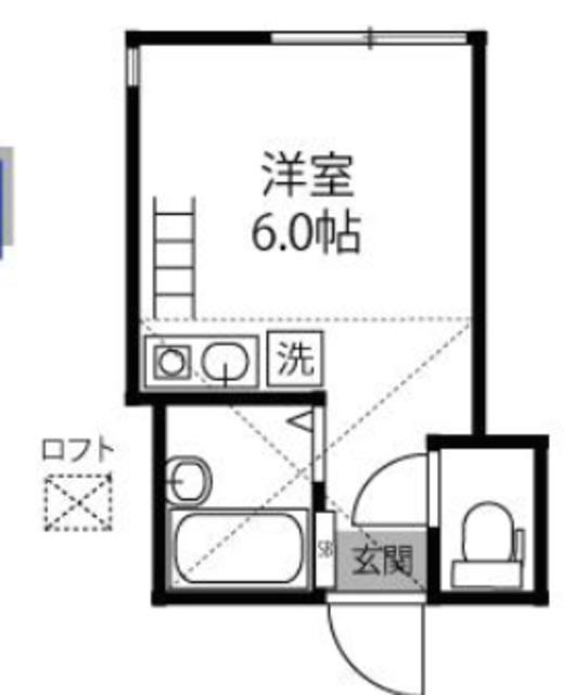 カーサコート川崎(ワンルーム/2階)の間取り写真