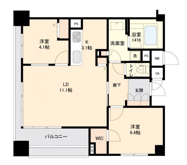 プロスペクト森下(2LDK/3階)の間取り写真
