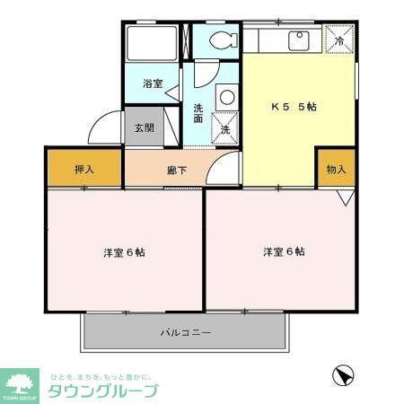 ストークハイム(2K/1階)の間取り写真