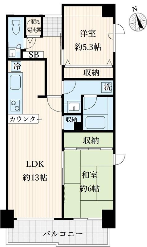 アミ浜田山(2LDK/3階)の間取り写真