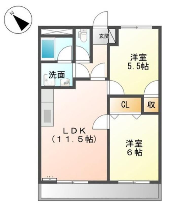 サンコーポS(2LDK/2階)の間取り写真