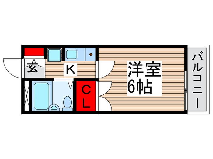 エーデルハイムII(1K/2階)の間取り写真