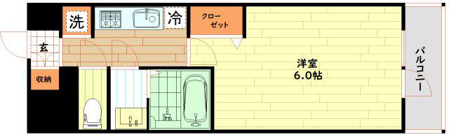 プレサンス西九条シティベイ(1K/5階)の間取り写真