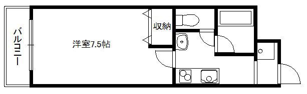 KSクラブハウス(1K/4階)の間取り写真