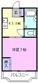 近鉄名古屋線 白塚駅 徒歩9分 4階建 築38年(1K/2階)の間取り写真