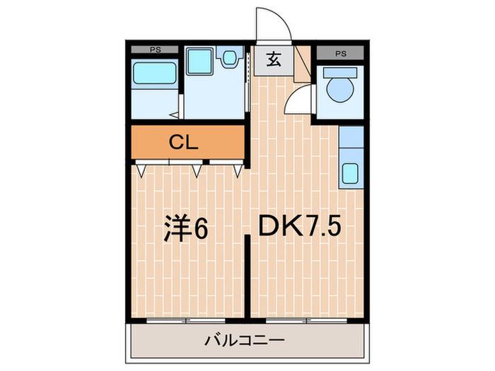 トリイハイツA棟(1DK/1階)の間取り写真