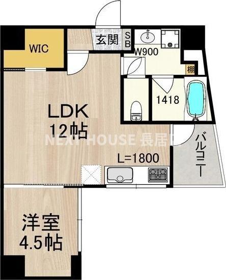 BRAVE北浜(1LDK/10階)の間取り写真