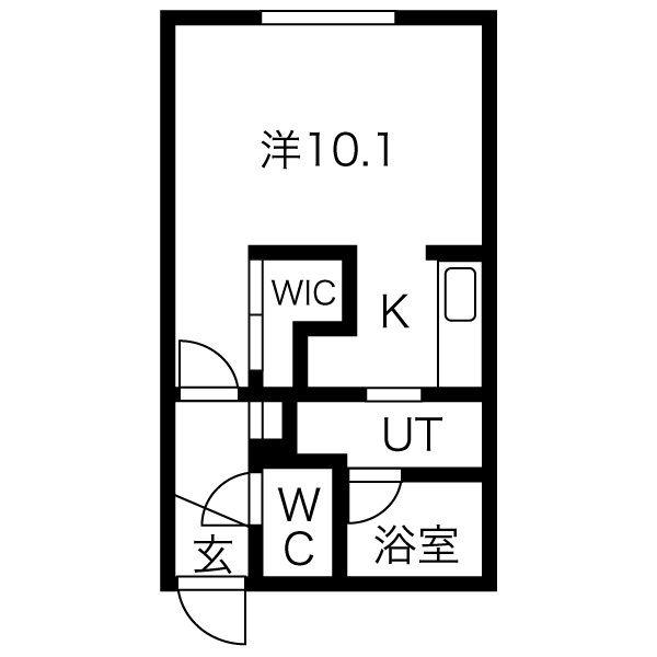 ナチュラルネスト札幌医大前(1K/4階)の間取り写真