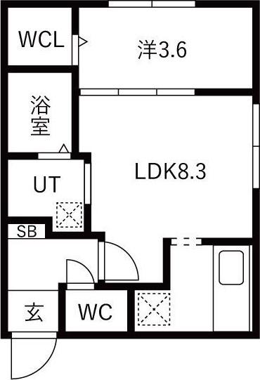 ONE STAGE麻生(1LDK/3階)の間取り写真
