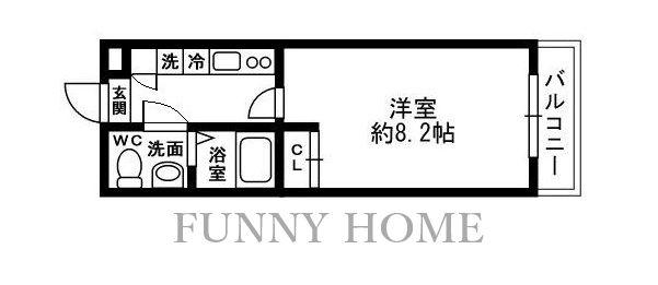 CHEZ-SOI(1K/1階)の間取り写真