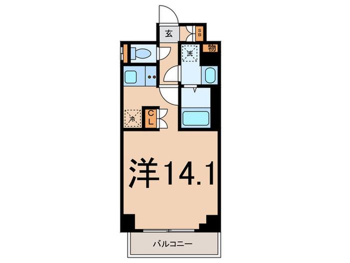 レックスガーデン横浜反町公園(ワンルーム/4階)の間取り写真